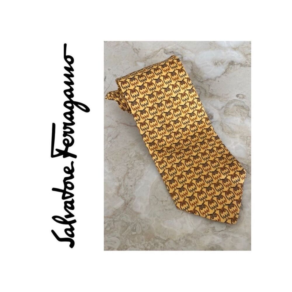 Salvatore Ferragamo 100% Silk Owl Tie